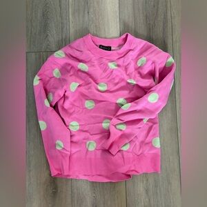 Nanette Lepore Pink and Green Polka Dot Sweater (EUC)